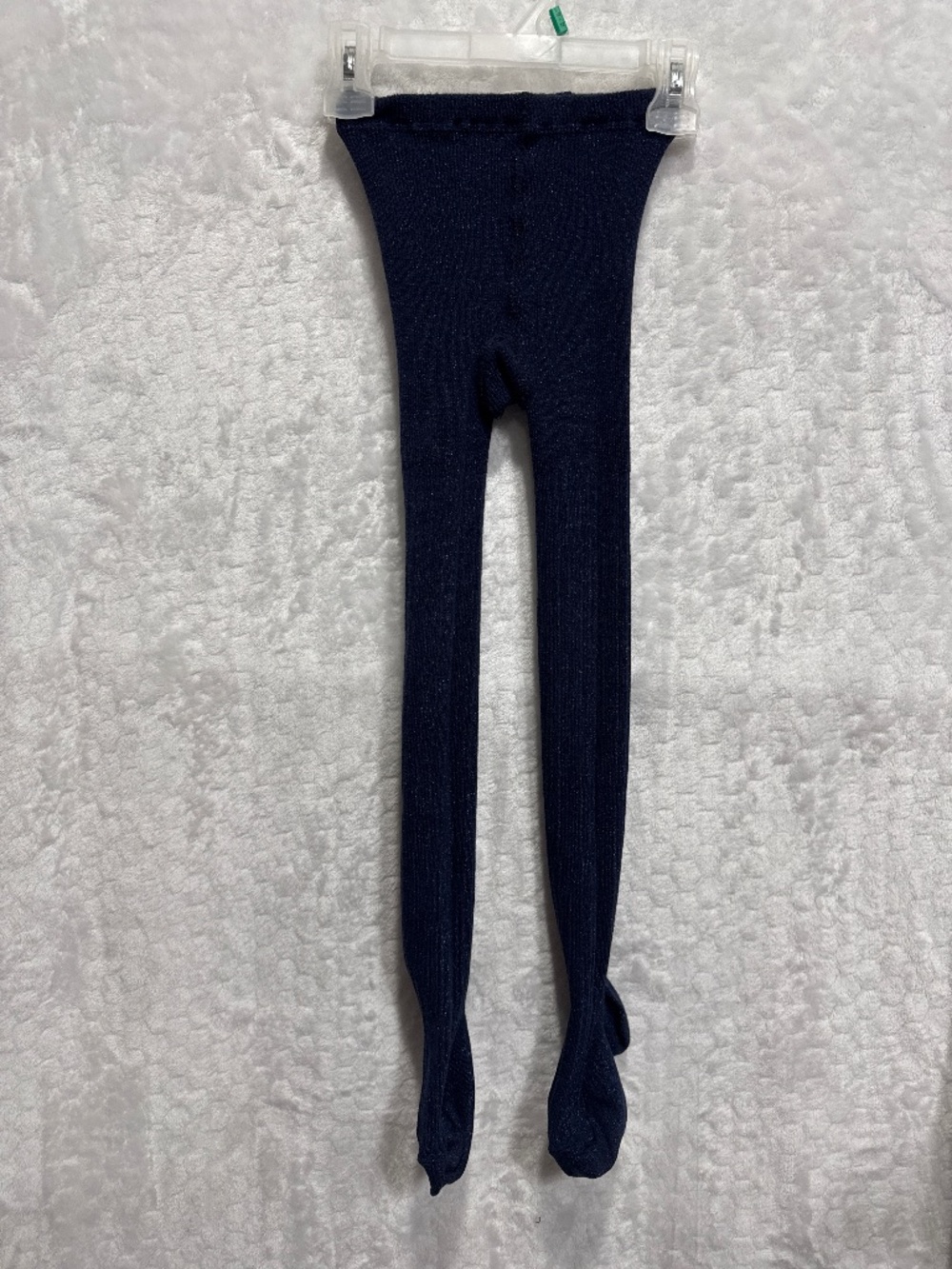 Crewcuts Girl's Tights Navy Blue Ribbed sparkly Knit M/L